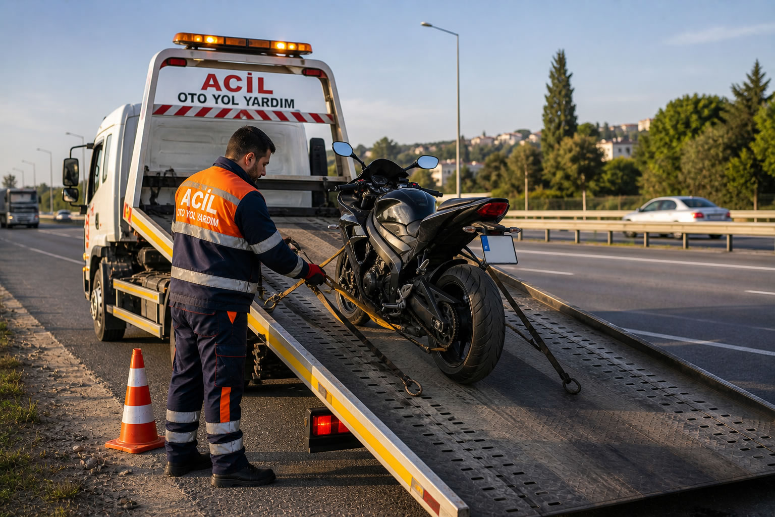 acil oto yol yardım motosiklet çekici